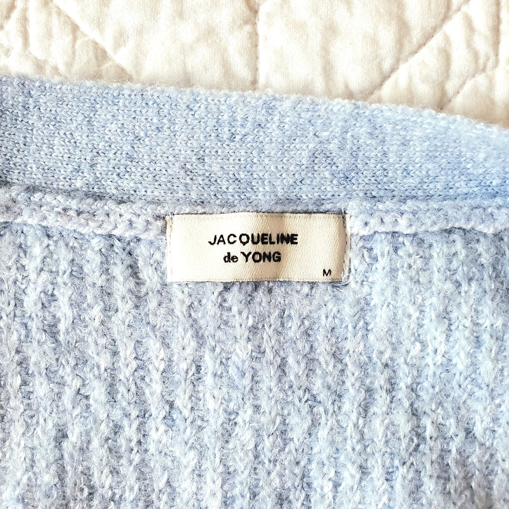 JDY Cropped Knitted Cardigan in Blue - Picture 8 of 13